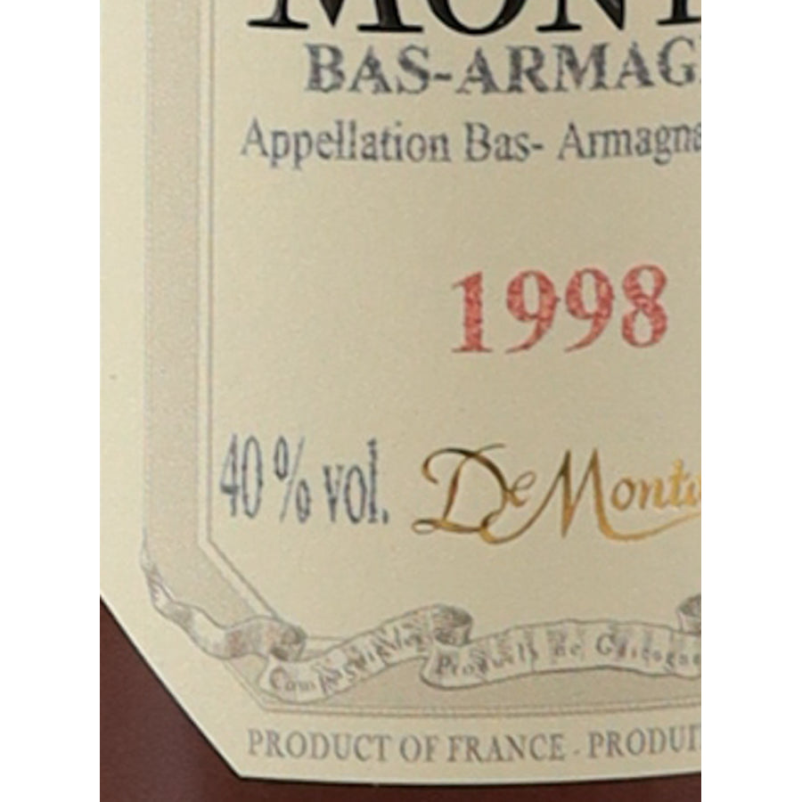 De Montal 1998/2025 Armagnac 200ml - year and alcohol detail
