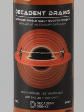 Load image into Gallery viewer, Decadant Drums Miltonduff 22 Year Old 1991/2002 - Bottle Of Japan