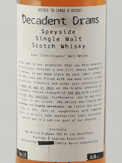 Decadent Drums Speyside 12 Year Old 2012 - Bottle Of Japan