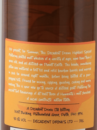 Decadent Drums World Peat Highball Premix 8 Year Old - Bottle Of Japan