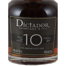 Load image into Gallery viewer, Dictador 10 Year Old Colombian rum 700ml - front label
