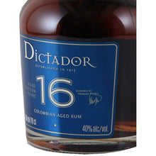 Load image into Gallery viewer, Dictador 16 Year Old Colombian rum 700ml - right label angle