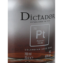 Load image into Gallery viewer, Dictador Platinum Colombian Aged Rum - front label left angle