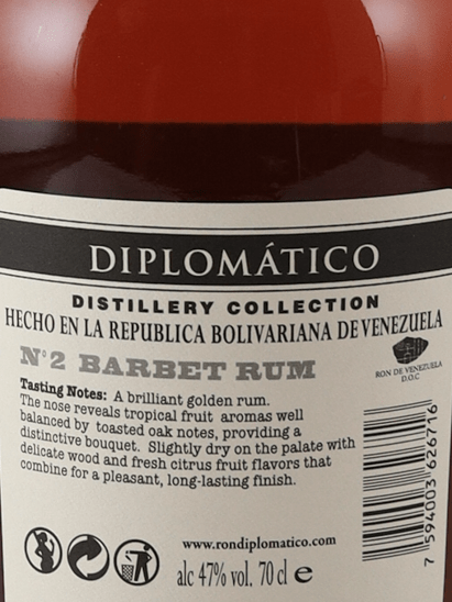 Diplomatico Distillery Collection No.2 Barbet - Bottle Of Japan