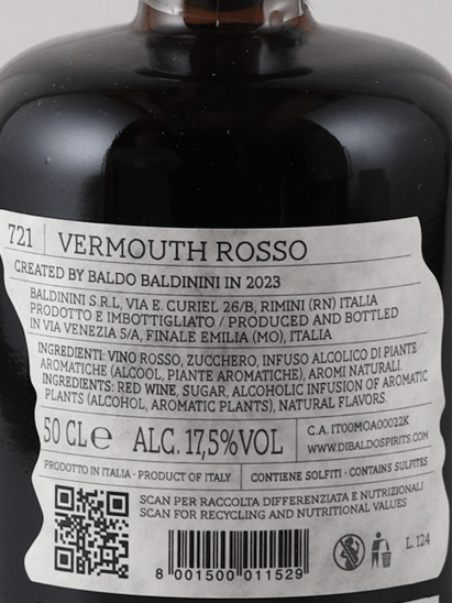 Divaldo 721 Vermouth Rosso - Bottle Of Japan