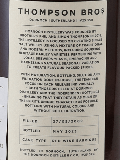 Dornoch Aultmore 14 Year Old 2009 for Highlander Inn - Bottle Of Japan
