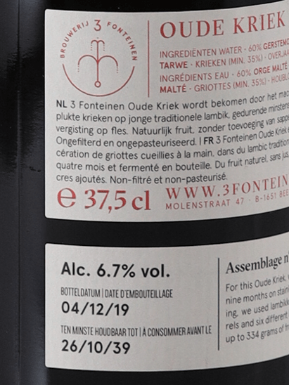 Drie Fonteinen Oude Creik 375ml - Bottle Of Japan
