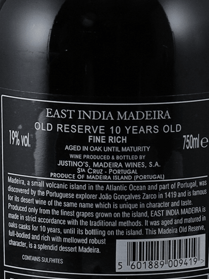 East India Madeira 10 Year Old - Bottle Of Japan