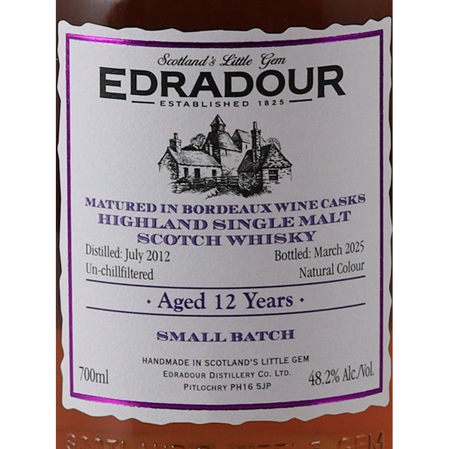 Edradour 12 Year Old 2012 Bordeaux Wine Cask Matured 48.2% - front label