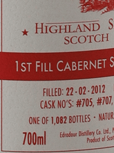 Load image into Gallery viewer, Edradour 12 Year Old 2012 Cabernet Sauvignon Cask - Bottle Of Japan