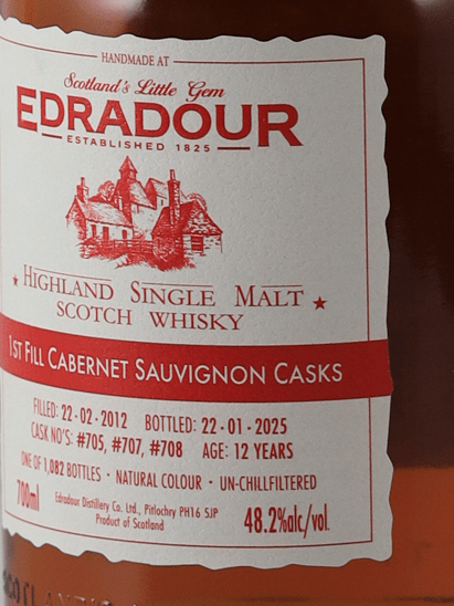 Edradour 12 Year Old 2012 Cabernet Sauvignon Cask - Bottle Of Japan