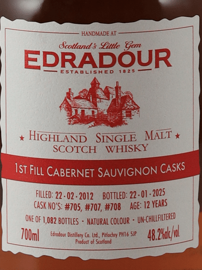 Edradour 12 Year Old 2012 Cabernet Sauvignon Cask - Bottle Of Japan