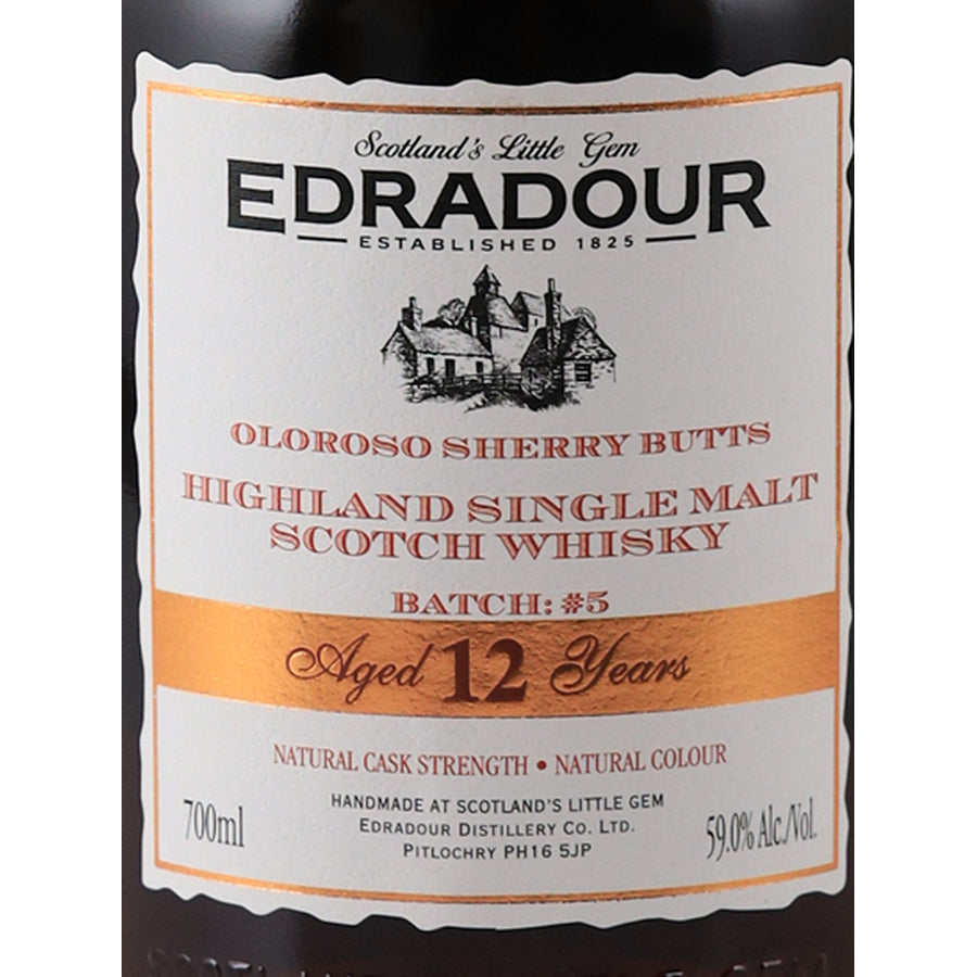 Edradour 12 Year Old 2012 Oloroso Sherry 59% - front label detail