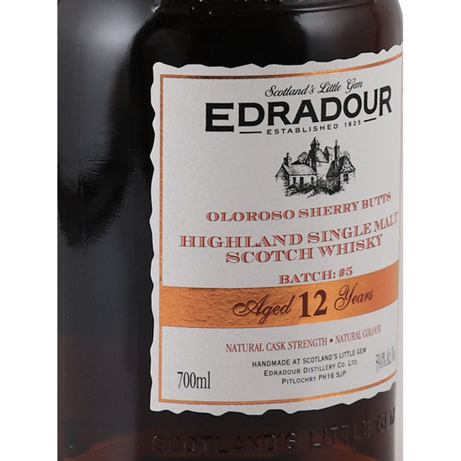 Edradour 12 Year Old 2012 Oloroso Sherry 59% - front label left angle