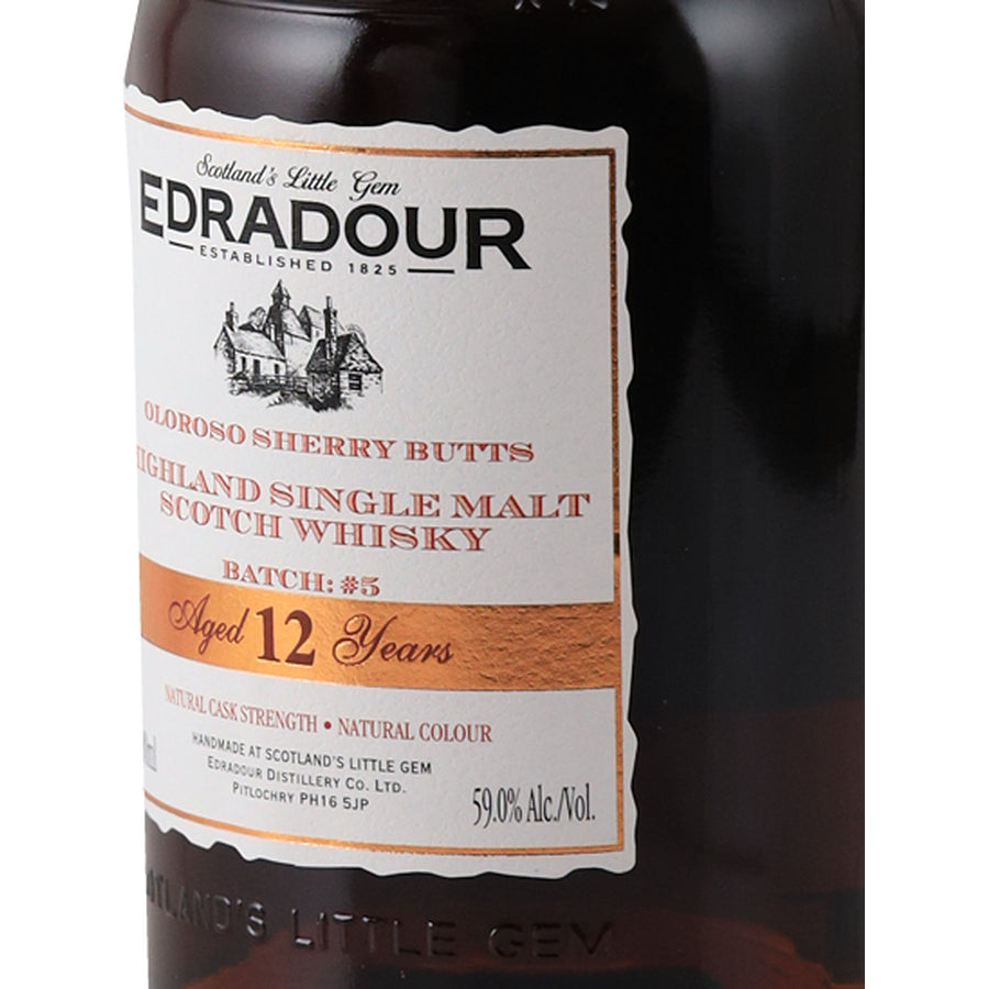 Edradour 12 Year Old 2012 Oloroso Sherry 59% - front label right angle