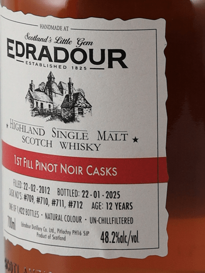 Edradour 12 Year Old 2012 Pinot Noir Cask - Bottle Of Japan