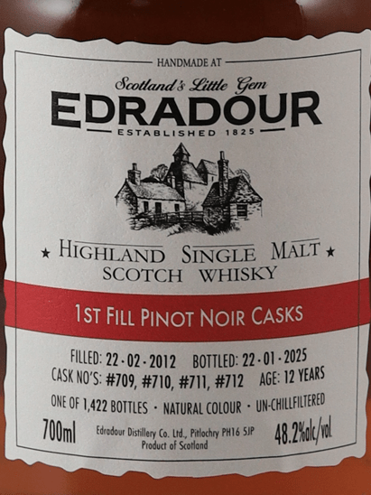 Edradour 12 Year Old 2012 Pinot Noir Cask - Bottle Of Japan