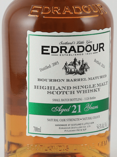 Edradour 21 Year Old 2003 Bourbon Barrel - Bottle Of Japan