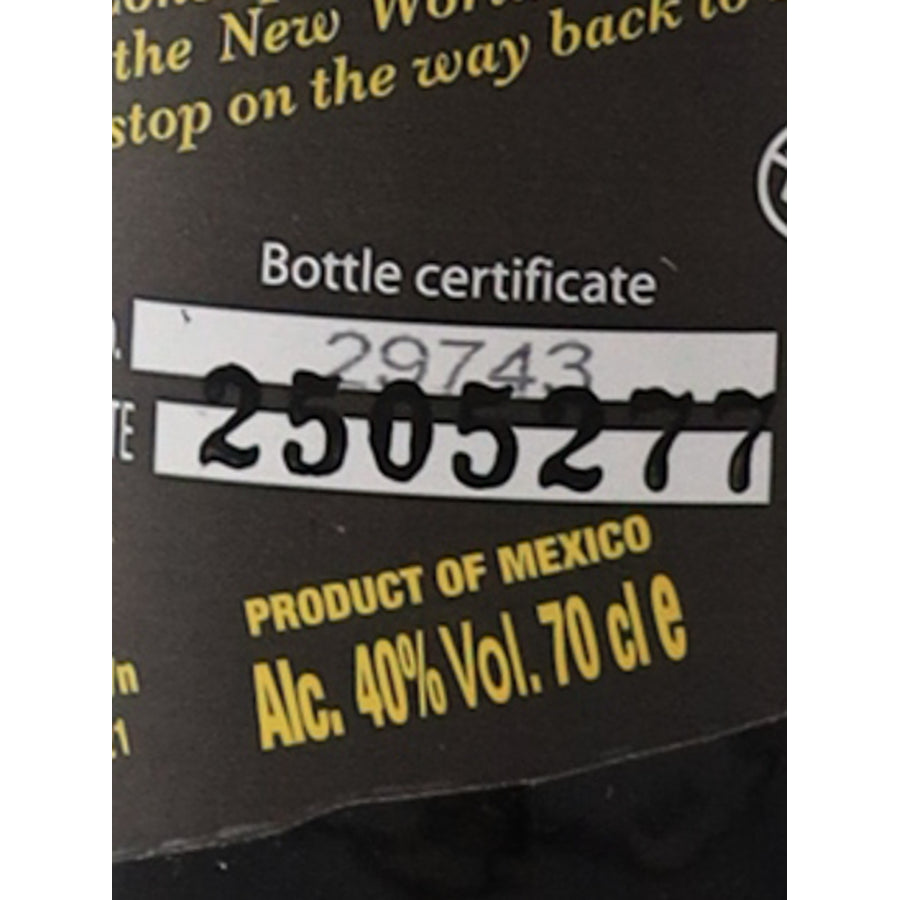 El Ron Prohibido 15 Year Old 700ml - bottle certificate