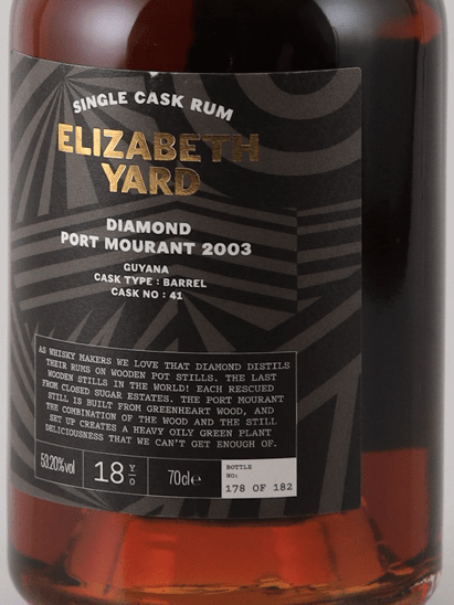 Elizabeth Yard Diamond Rum 18 Year Old 2003 - Bottle Of Japan