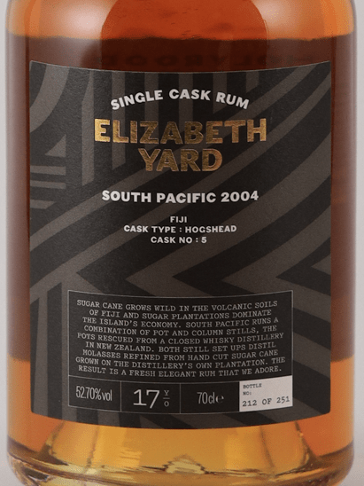 Elizabeth Yard South Pacific Rum 17 Year Old 2004 - Bottle Of Japan