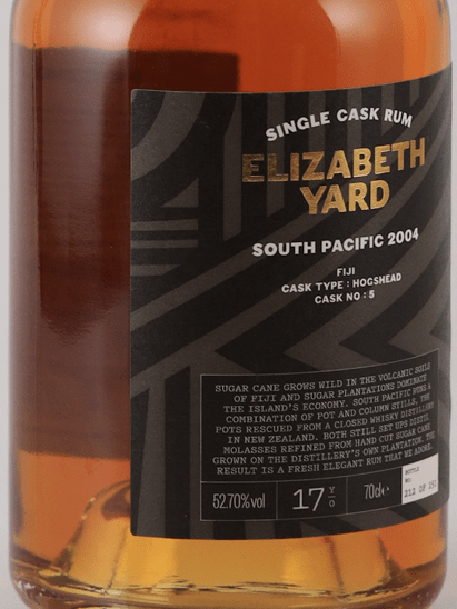 Elizabeth Yard South Pacific Rum 17 Year Old 2004 - Bottle Of Japan