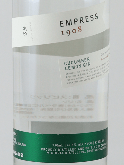 Empress 1908 Cucumber Lemon Gin - Bottle Of Japan