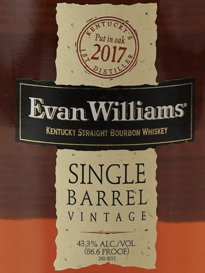 Evan Williams Single Barrel 2017 - Bottle Of Japan