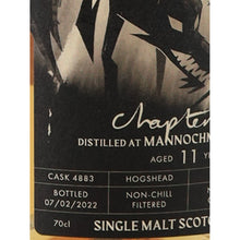 Load image into Gallery viewer, Fable Chapter 5 Mannochmore 11 Year Old 2010 56.3% 700ml - Cask 4883 hogshead and bottled 2022 label detail