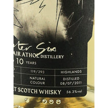 Load image into Gallery viewer, Fable Chapter 6 Blair Athol 10 Year Old 2011 56.3% 700ml - Distilled 2011 and 56.3% ABV label detail