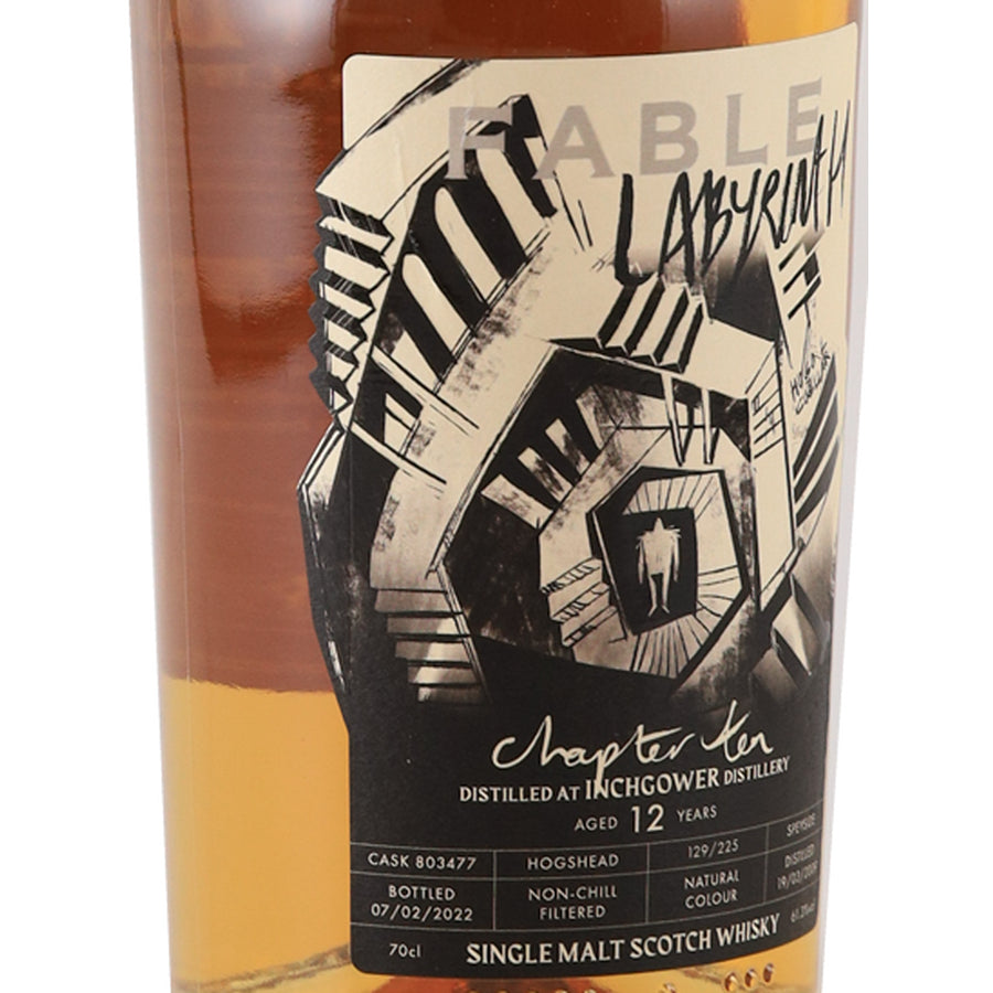 Fable Chapter Ten Inchgower 12 Year Old 2009 61.3% 700ml - left label