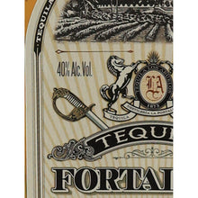 Load image into Gallery viewer, Fortaleza Anejo tequila, 40% ABV marking
