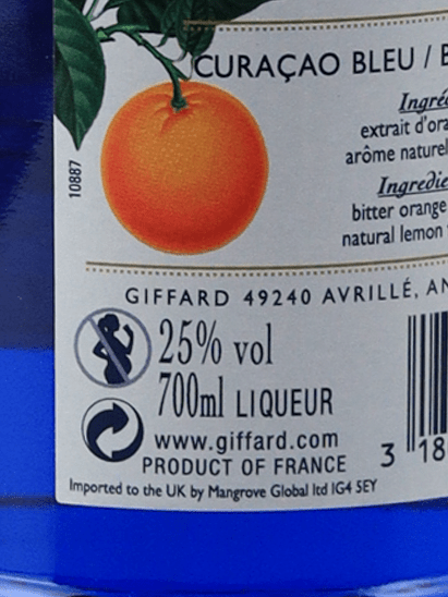 Giffard Blue Curaçao - Bottle Of Japan