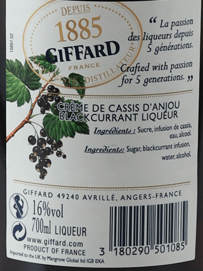 Giffard Crème de Cassis d'Anjou - Bottle Of Japan