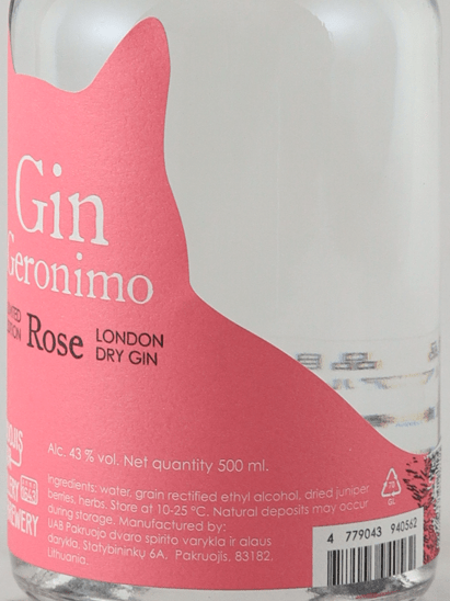 Gin Geronimo Rose - Bottle Of Japan
