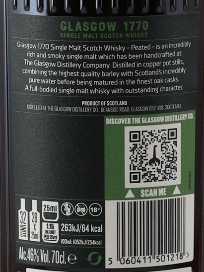 Glasgow 1770 Peated - Bottle Of Japan