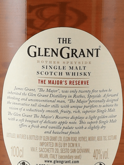 Glen Grant Major Reserve 1L - Bottle Of Japan