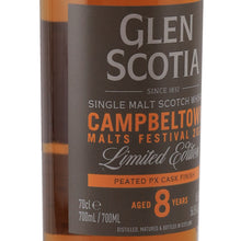 Load image into Gallery viewer, Glen Scotia 8 Year Old Campbeltown Malts Festival 2022 700ml - Left side of front label