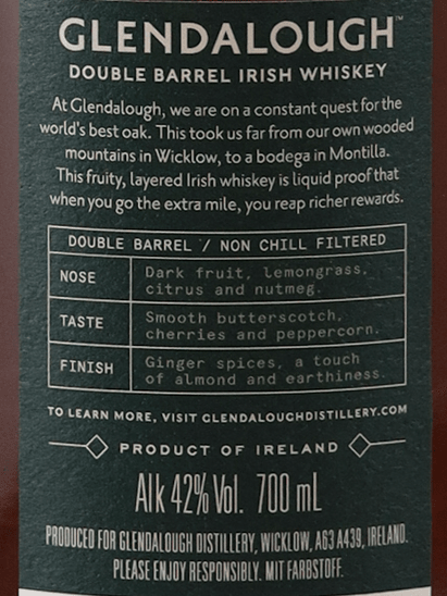 Glendalough Single Grain Double Barrel - Bottle Of Japan