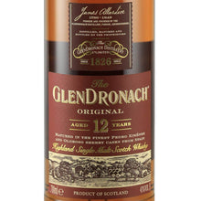 Load image into Gallery viewer, Glendronach 12 Year Old Non-Chill Filtered Single Malt Scotch Whisky 43% 700ml - front label