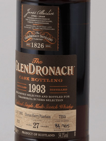 Glendronach 27 Year Old 1993 for TAKASHIMAYA - Bottle Of Japan