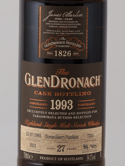 Glendronach 27 Year Old 1993 for TAKASHIMAYA - Bottle Of Japan