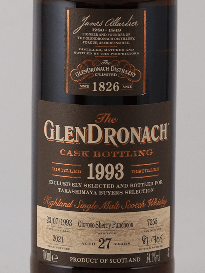 Glendronach 27 Year Old 1993 for TAKASHIMAYA - Bottle Of Japan
