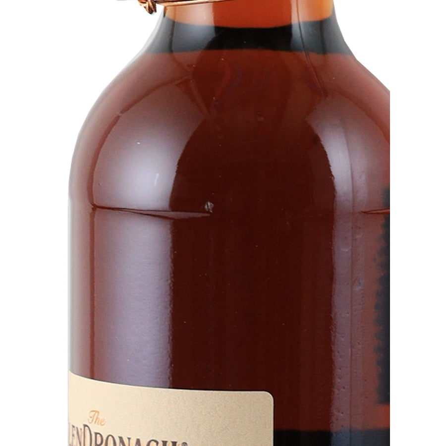 Glendronach 28 Year Old 1993 Cask 6865 52.8% 700ml - Left bottle shoulder and glass detail