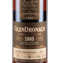 Load image into Gallery viewer, Glendronach 28 Year Old 1993 Cask 6865 52.8% 700ml - 1993 cask bottling front label