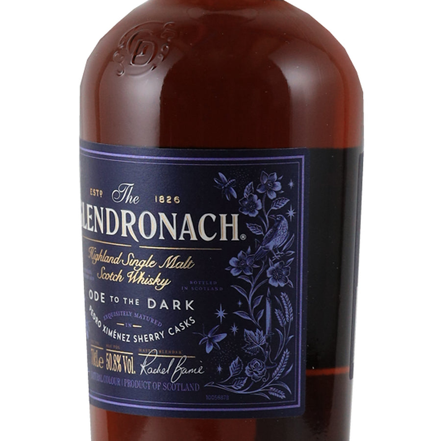 Glendronach Ode to the Dark 50.8%, 700ml - label right angle