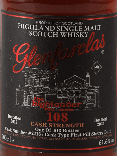 Glenfarclas 108 2012/2024 for Highlander in Chichibu - Bottle Of Japan