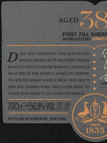 Glengoyne 38 Year Old Russell Family Cask - Bottle Of Japan