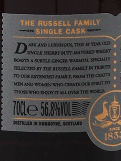 Glengoyne 38 Year Old Russell Family Cask - Bottle Of Japan