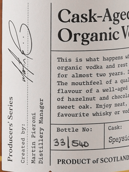 Glenrinnes Whisky Barrel Aged Vodka - Bottle Of Japan
